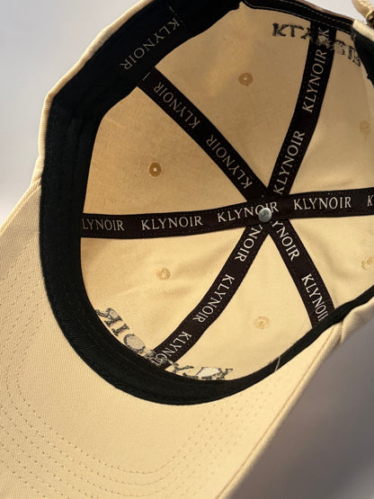 KLYNOIR Luxury Twill Cotton Crème and Forest Green Cap