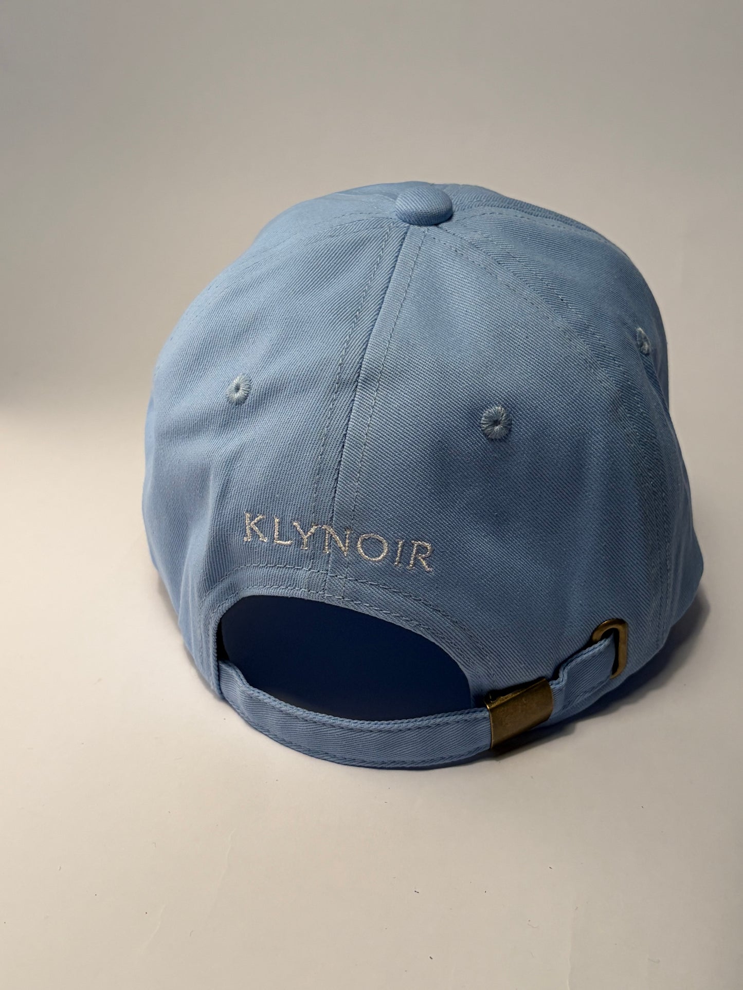 KLYNOIR Luxurious Twill Cotton Sky Blue and White cap