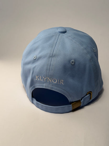 KLYNOIR Luxurious Twill Cotton Sky Blue and White cap