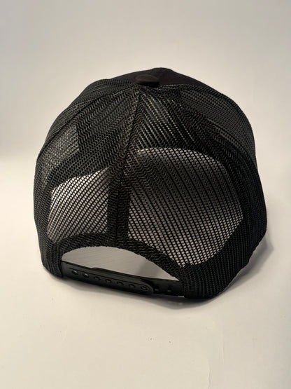 KLYNOIR Black Cotton Trucker with Night Blue Logo Patch